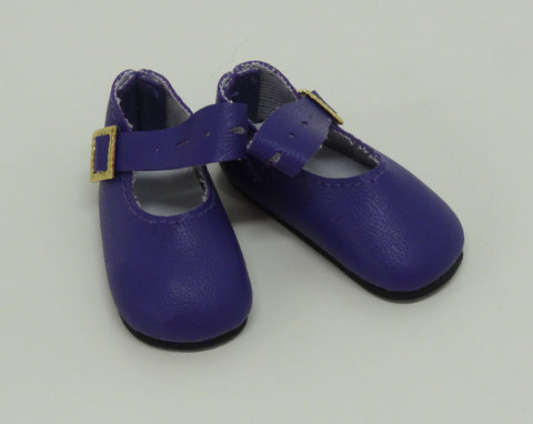 Fancy Ankle Strap Mary Jane Shoes - Dark Purple