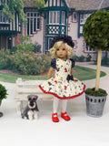 Dog Days - dress, beret, tights & shoes for Little Darling Doll or other 33cm BJD