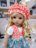 Dutch Partridge - dress, vest, beret, tights & shoes for Little Darling Doll or 33cm BJD