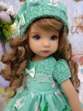 Easter Garden - dress, hat, tights & shoes for Little Darling Doll or 33cm BJD
