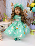 Easter Garden - dress, hat, tights & shoes for Little Darling Doll or 33cm BJD