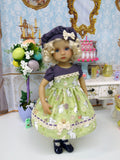 Easter Garden - dress, hat, tights & shoes for Little Darling Doll