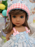 Easter Lamb - babydoll top, bloomers, hat & sandals for Little Darling Doll or 33cm BJD