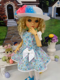 Easter Parade - dress, hat, tights & shoes for Little Darling Doll