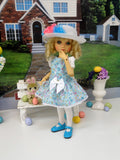 Easter Parade - dress, hat, tights & shoes for Little Darling Doll