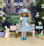 Easter Parade - dress, hat, tights & shoes for Little Darling Doll