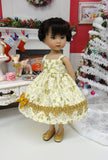 Elegant Golden Deer - dress & shoes for Little Darling Doll or 33cm BJD