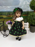 Emerald Isle - dress, hat, tights & shoes for Little Darling Doll or 33cm BJD