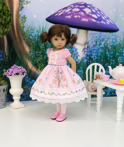 Enchanted Forest - dress, tights & shoes for Little Darling Doll or 33cm BJD