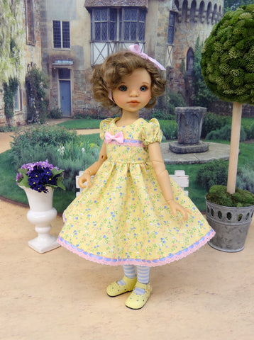English Garden - dress, tights & shoes for Little Darling Doll or other 33cm BJD