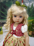 Enzian Rose - dirndl ensemble with tights & boots for Little Darling Doll or 33cm BJD