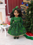 Evergreen Poinsettia - dress, tights & shoes for Little Darling Doll or 33cm BJD