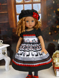 Fair Isle Reindeer - dress, hat, tights & shoes for Little Darling Doll or 33cm BJD