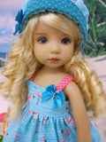 Favorite Flamingo - dress, hat, socks & shoes for Little Darling Doll or 33cm BJD