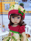 Festive Holly - dress, hat, tights & shoes for Little Darling Doll or 33cm BJD