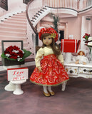 Filigree Heart - dress, hat, tights & shoes for Little Darling Doll or 33cm BJD