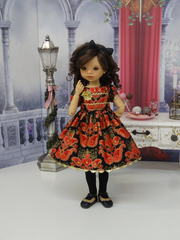 Filigree Valentine - dress, tights & shoes for Little Darling Doll