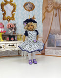 Floral Melody - dress, beret, tights & shoes for Little Darling Doll or other 33cm BJD