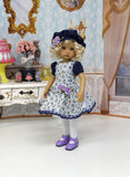 Floral Melody - dress, beret, tights & shoes for Little Darling Doll or other 33cm BJD