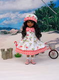 Florida Flamingo - dress, hat, socks & shoes for Little Darling Doll or other 33cm BJD