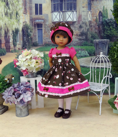 Forest Mushroom - dress, hat, tights & shoes for Little Darling Doll