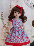 Frosted Berries - dress, tights & shoes for Little Darling Doll or 33cm BJD