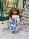 Frosty Snowman - dress, tights & shoes for Little Darling Doll or 33cm BJD