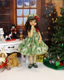 Gilded Holly Branch - dress, hat, tights & shoes for Little Darling Doll or 33cm BJD