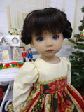 Gilded Poinsettia - dress, tights & shoes for Little Darling Doll or 33cm BJD