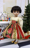 Gilded Poinsettia - dress, tights & shoes for Little Darling Doll or 33cm BJD