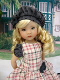 Girly Plaid - dress, beret, tights & boots for Little Darling Doll or other 33cm BJD