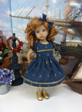 Golden Anchor - dress, tights & shoes for Little Darling Doll or 33cm BJD