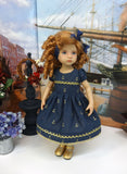 Golden Anchor - dress, tights & shoes for Little Darling Doll or 33cm BJD