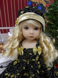 Golden Holly - dress, hat, tights & shoes for Little Darling Doll or 33cm BJD