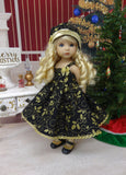 Golden Holly - dress, hat, tights & shoes for Little Darling Doll or 33cm BJD