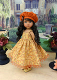 Golden Leaves - dress, jacket, beret, socks & shoes for Little Darling Doll or 33cm BJD