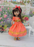Golden Pineapple - dress & sandals for Little Darling Doll or 33cm BJD