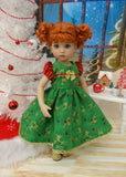 Golden Reindeer - dress, socks & shoes for Little Darling Doll or 33cm BJD