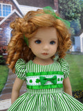 Green Clover - dress, tights & shoes for Little Darling Doll