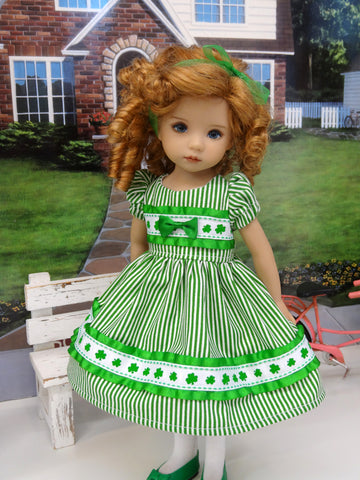 Green Clover - dress, tights & shoes for Little Darling Doll