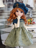 Green Fern Glen - dress, beret, tights & shoes for Little Darling Doll