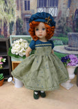 Green Fern Glen - dress, beret, tights & shoes for Little Darling Doll
