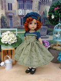 Green Fern Glen - dress, beret, tights & shoes for Little Darling Doll