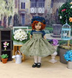 Green Fern Glen - dress, beret, tights & shoes for Little Darling Doll