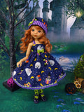 Halloween Owls - dress, hat, tights & shoes for Little Darling Doll or 33cm BJD