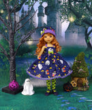 Halloween Owls - dress, hat, tights & shoes for Little Darling Doll or 33cm BJD
