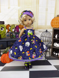 Halloween Owls - dress, hat, tights & shoes for Little Darling Doll or 33cm BJD