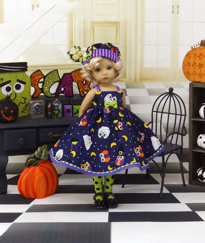 Halloween Owls - dress, hat, tights & shoes for Little Darling Doll or 33cm BJD