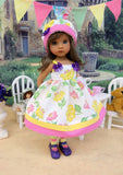 Happy Flowers - dress, hat, tights & shoes for Little Darling Doll or 33cm BJD