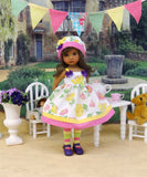 Happy Flowers - dress, hat, tights & shoes for Little Darling Doll or 33cm BJD